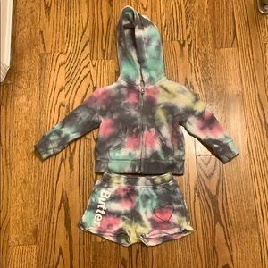 Girls Butter Tie Dye Matching Set